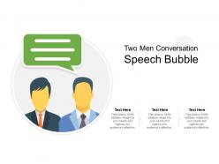 Two men conversation speech bubble