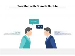 Two men image with speech bubble