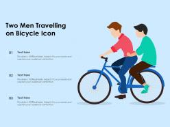 Two men travelling on bicycle icon