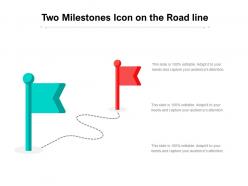 Two milestones icon on the road line