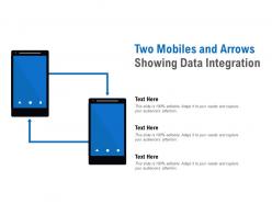 Two mobiles and arrows showing data integration