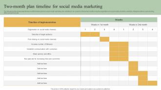 Two Month Plan Timeline For Social Media Marketing