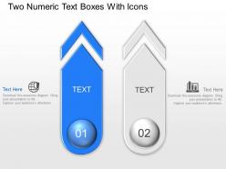 Two numeric text boxes with icons powerpoint template slide