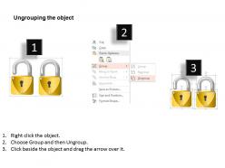 Two orange padlocks for security ppt slides