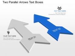 Two parallel arrows text boxes powerpoint template slide