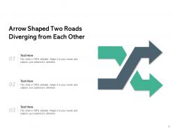Two paths arrow diverging roads forecasting prediction evaluation crossroads