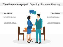 Two people infographic depicting business meeting