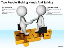 Two people shaking hands and talking ppt graphics icons powerpoint