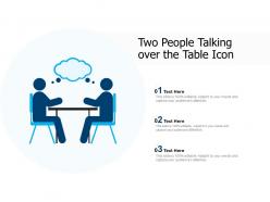 Two people talking over the table icon