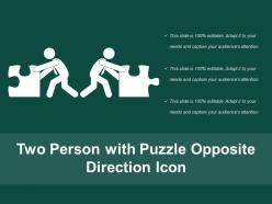 Two person with puzzle opposite direction icon