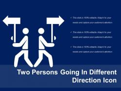Two persons going in different direction icon