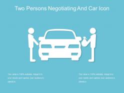 Two persons negotiating and car icon