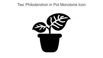 Two Philodendron In Pot Monotone Icon In Powerpoint Pptx Png And Editable Eps Format
