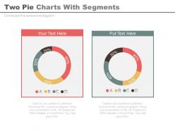 Two pie charts with segments powerpoint slides