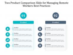 Two product comparison slide for managing remote workers best practices infographic template