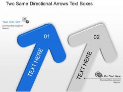Two same directional arrows text boxes powerpoint template slide