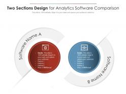 Two sections design for analytics software comparison