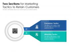 Two sections for marketing tactics to retain customers