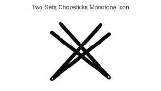 Two Sets Chopsticks Monotone Icon In Powerpoint Pptx Png And Editable Eps Format
