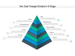 Two side triangle divided in 9 stage