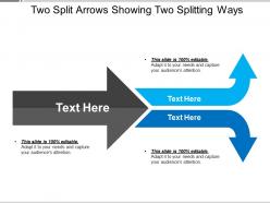 Two split arrows showing two splitting ways