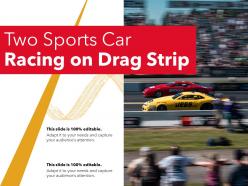 Two sports car racing on drag strip