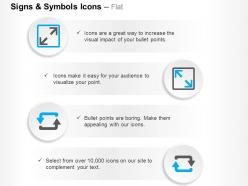 Two squares two arrows direction indication ppt icons graphics