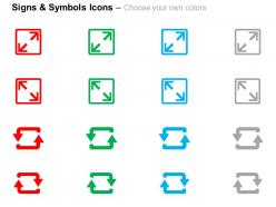 Two squares two arrows direction indication ppt icons graphics