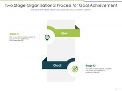 Two stage organizational process for goal achievement
