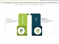 Two stage process with brainstorming for goal achievement