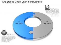 Two staged circle chart for business powerpoint template slide