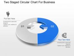 Two staged circular chart for business powerpoint template slide