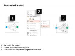 Two staged clustering diagram with icons flat powerpoint design