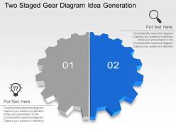 Two staged gear diagram idea generation powerpoint template slide