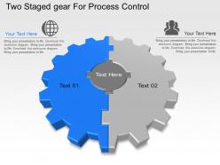 Two staged gear for process control powerpoint template slide