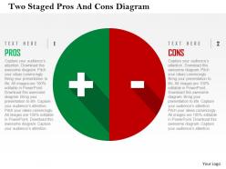 Two staged pros and cons diagram flat powerpoint design