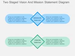 Two Staged Vision And Mission Statement Diagram Flat Powerpoint Design
