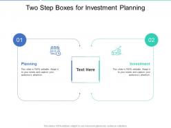 Two step boxes for investment planning
