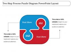 Two Step Process Puzzle Diagram Powerpoint Layout