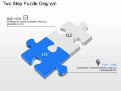 Two Step Puzzle Diagram Powerpoint Template Slide