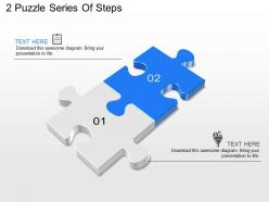 Two step puzzle diagram powerpoint template slide