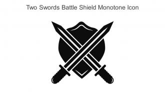 Two Swords Battle Shield Monotone Icon In Powerpoint Pptx Png And Editable Eps Format