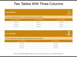 Two tables with three columns