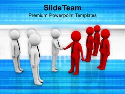 Two Teams Shaking Hands Business PowerPoint Templates PPT Themes And Graphics 0213