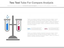 Two test tubes for compare analysis powerpoint slides