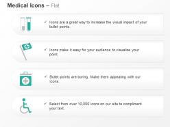 Two test tubes medical flag wheel chair ppt icons graphics