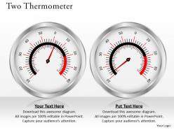 Two thermometer powerpoint template slide