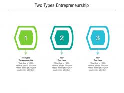 Two types entrepreneurship ppt powerpoint presentation inspiration graphics tutorials cpb