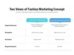 Two views of fashion marketing concept