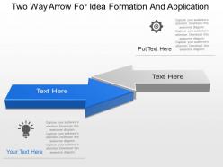Two way arrow for idea formation and application powerpoint template slide